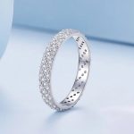 Platinum 925 Sterling Silver Dazzling Zircon Luxury Eternity Band