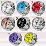 Quartz Creative Circular Dial Alloy Shell Adjustable Analog Watch Ring
