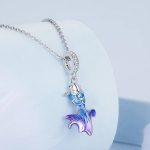 Elegant 925 Sterling Silver Gradient Dragon Scale Carp Fish Charm Fit Pendant