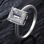 Genuine 925 Sterling Sliver 4CT Exquisite Emerald Cut A5 Zircon Ring