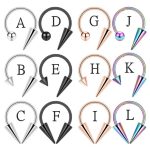 2PC 16G Stainless Steel 10mm Cone Horseshoe Septum Piercing