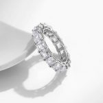 Luxury 925 Sterling Silver Exquisite Princess Cut Dazzling A5 Zirconia Ring