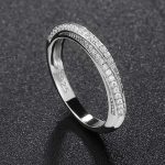 Elegant 18K S925 Sterling Silver Inlaid 0.255CT Full Moissanite Gemstone Ring