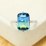 Luxurious Silver Plated Gradient Zirconia Crystal Ring
