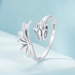 Retro 925 Sterling Silver 3D Baby Dragon Adjustable Ring