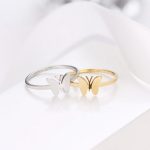 Elegant 316L Stainless Steel Creative Design Butterfly Ring