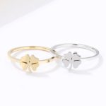 Elegant 316L Stainless Steel Creative Design Clover Ring