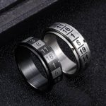 Classic 316L Stainless Steel Random Numbers Game Rotation Ring