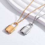 Quality 316L Stainless Steel Cremation Keepsake Small Pad Lock Pendant Necklace