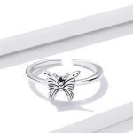 Elegant 925 Sterling Silver Graceful Butterfly Adjustable Ring