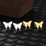 Stainless Steel Creative Design Elegant Butterfly Pendant Stud Earrings
