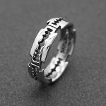 Quality 316L Stainless Steel Vintage Korean Style Polished Razor Blade Ring
