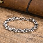 Men's 7*MM Quality Stainless Steel Chunky Rope Link Chain Bracelet