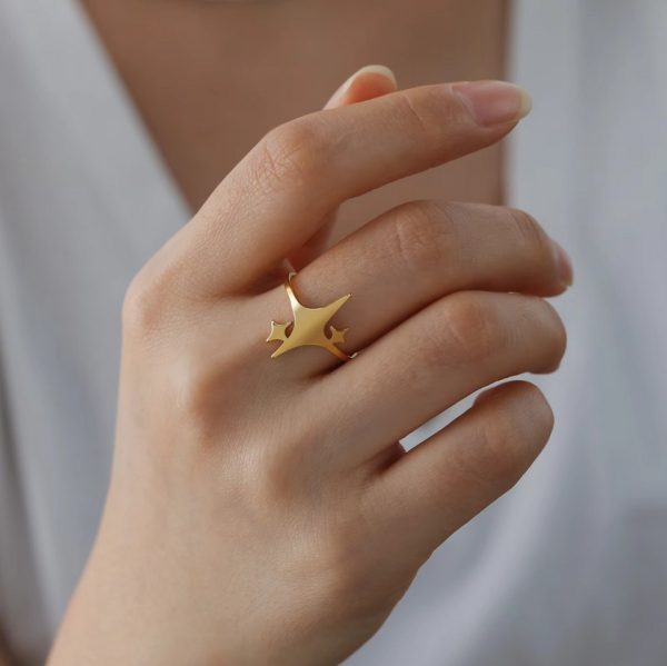 Quality Stainless Steel Triple Star Fashion Ring - Image 5