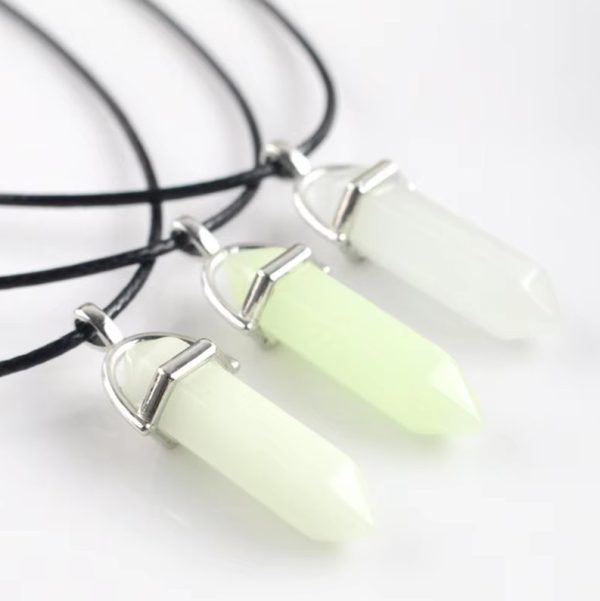 Creative Luminous Glow In the Dark Hexagon Column Pendant Necklace - Image 2