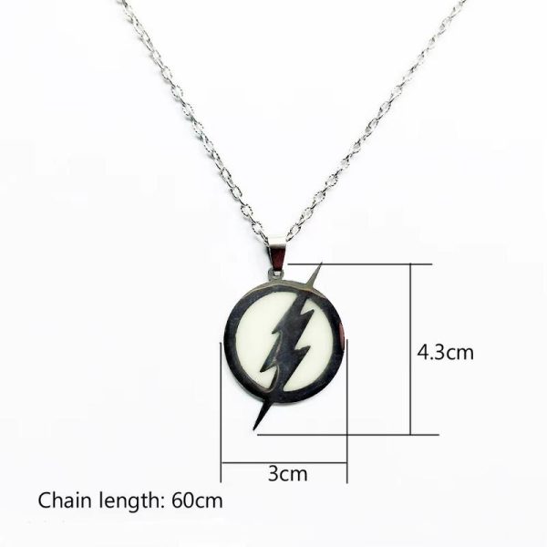 Stainless Steel Luminous Glow In the Dark Paw/Lightning Pendant Necklace - Image 3