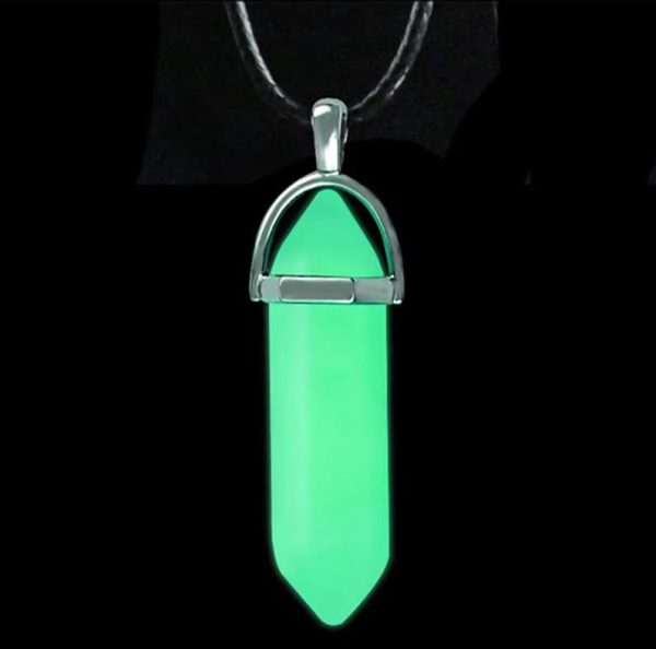 Creative Luminous Glow In the Dark Hexagon Column Pendant Necklace - Image 3