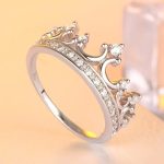 Exquisite 925 Sterling Silver Austrian Zirconia Luxurious Crown Ring
