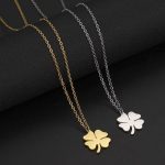 Elegant Stainless Steel Classic Four-Leaf Clover Pendant Necklace