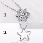Elegant 925 Sterling Silver Delicate Zircon Little Star Pendant Necklace