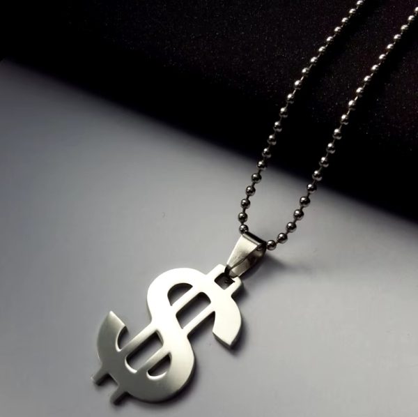 Quality Stainless Steel Dollar Currency Symbol Pendant Necklace - Image 3