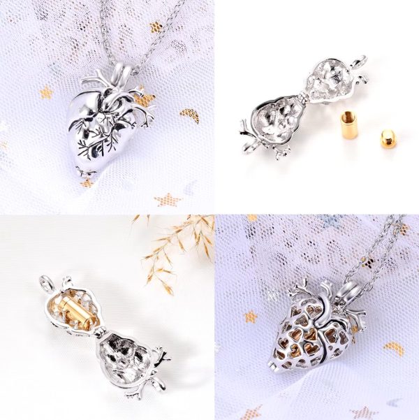 Quality Stainless Steel Anatomical Heart Organ Cremation Pendant Necklace - Image 3