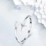 Exquisite 925 Sterling Silver Cupid's Arrow Adjustable Ring (Size 7-8.5)