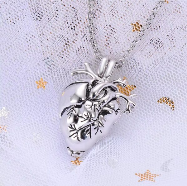 Quality Stainless Steel Anatomical Heart Organ Cremation Pendant Necklace - Image 2