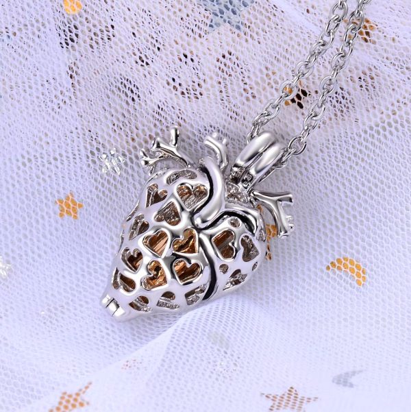 Quality Stainless Steel Anatomical Heart Organ Cremation Pendant Necklace