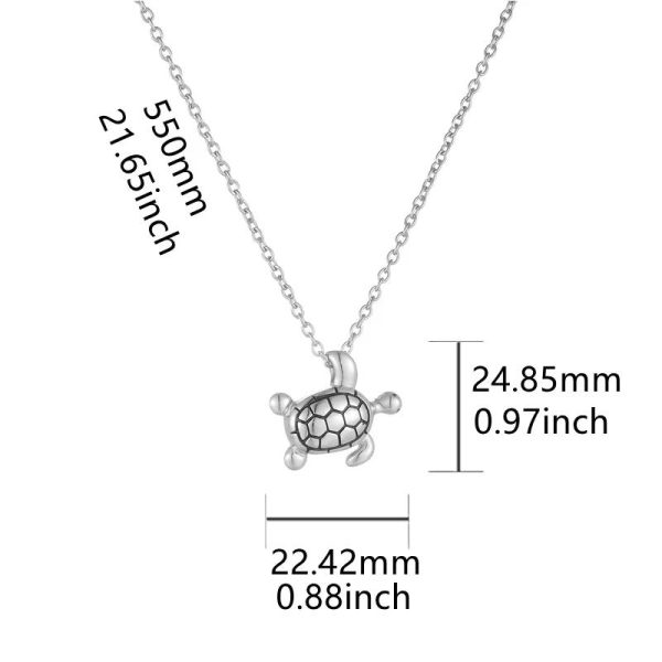 Stainless Steel Cremation Keepsake Elegant Sea-turtle Pendant Necklace - Image 3