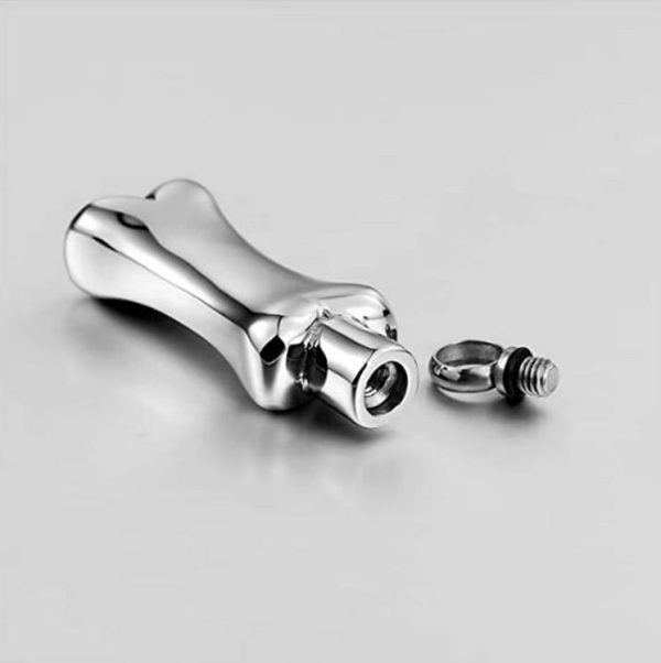 Quality Stainless Steel Bone Design Pet Paw Print Cremation Pendant Necklace - Image 3