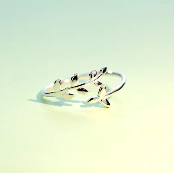 Delicate 925 Sterling Silver Cute Adjustable Branch Ring (Size 5-7)