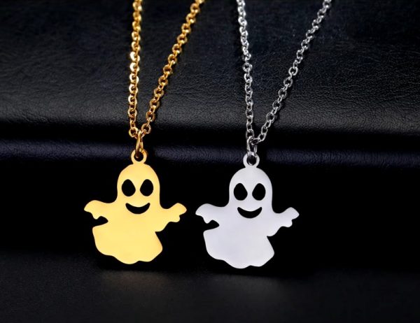 Quality Stainless Steel Cute Little Ghost Pendant Necklace