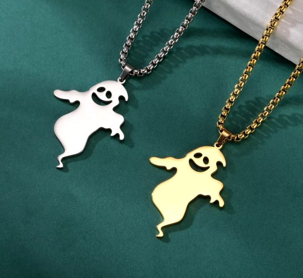 Men's Quality Stainless Steel Funny Ghost Pendant Necklace