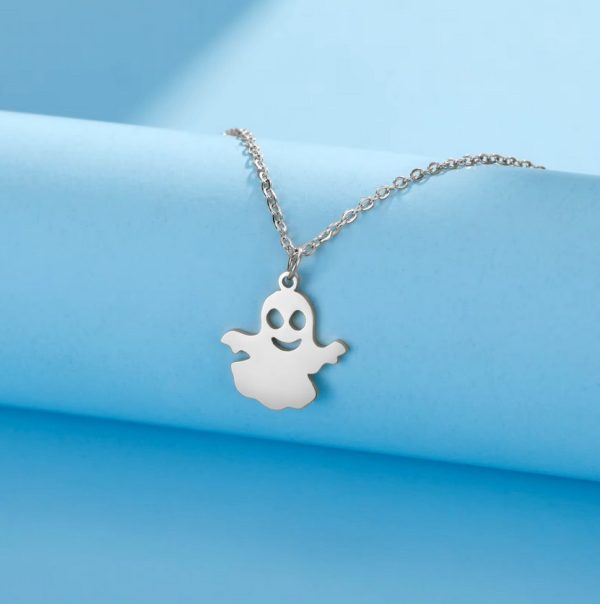 Quality Stainless Steel Cute Little Ghost Pendant Necklace - Image 5