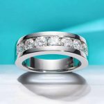 Men's 18K 925 Sterling Silver 2.1CT Round Cut Moissanite Gemstone Ring