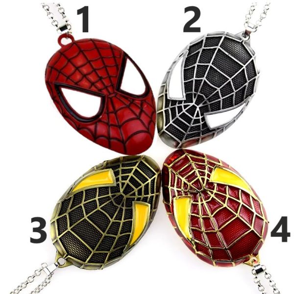 Creative Superhero Design Spider Battle Mask Large Pendant Necklace - Image 4