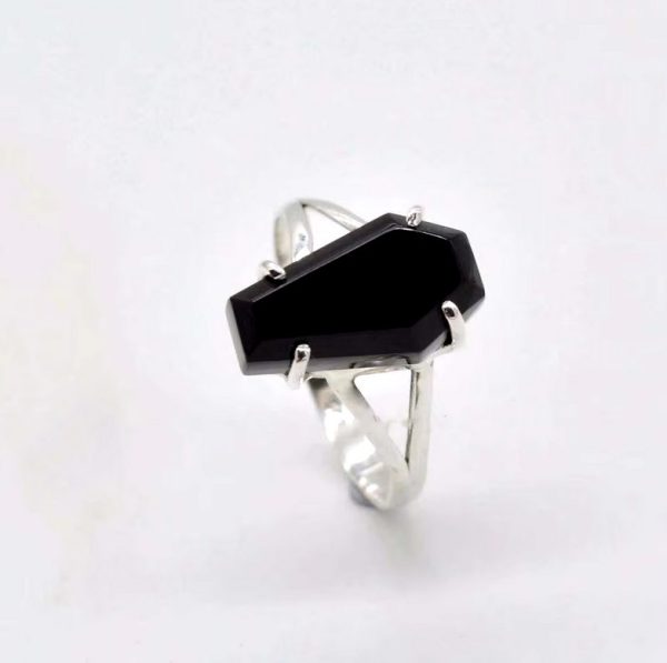 Creative Coffin Design Black Synthetic Zirconium Vintage Style Ring