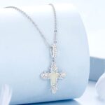 Exquisite Platinum 925 Sterling Silver Glow In The Dark Cross Charm Pendant