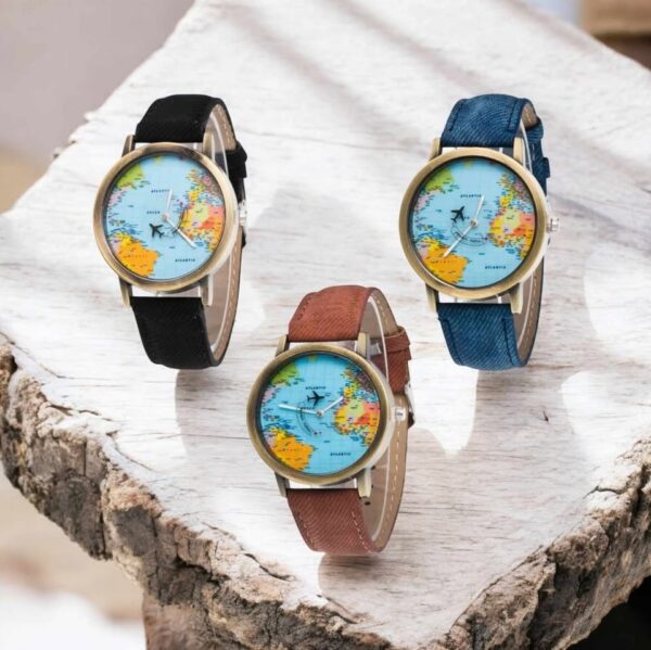 Quartz Antique Design Around the Globe Creative Analog Wristwatch – 8.5″