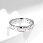 Genuine 925 Sterling Silver Dazzling Geometric Shapes Eternity Band