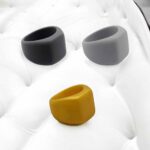 Men's 2CM Chunky Square Casual Style Signet Silicone Ring