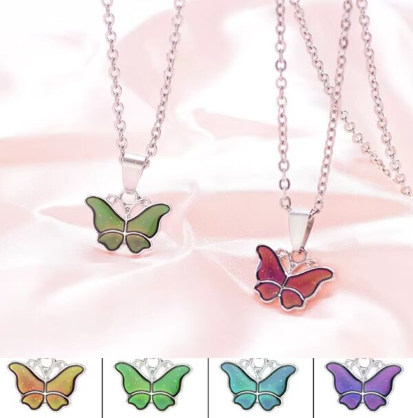 Elegant Color Changing Temperature Mood Baby Butterfly Pendant Necklace