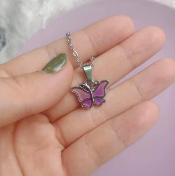 Elegant Color Changing Temperature Mood Baby Butterfly Pendant Necklace - Image 2