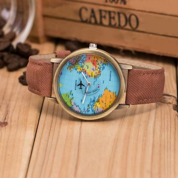 Quartz Antique Design Around the Globe Creative Analog Wristwatch – 8.5″ - Image 2