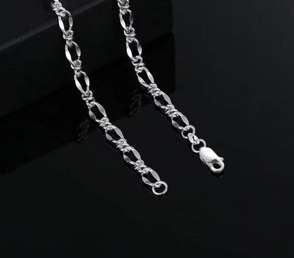 (NEW) Genuine 999 Fine Silver 5MM Knot Link Wave Design Chain Necklace – 22/26″ - Image 3