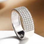 Exquisite 18K 925 Sterling Silver Semi-Pave Moissanite Eternity Band (6, 7, 8, 9)