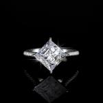 Luxury 18K 925 Sterling Silver 3CT Princess Cut Moissanite Solitaire Ring (5-9)