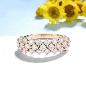 18K 925 Sterling Silver 1.2CT Round Cut Full Moissanite Ring (Size 6-10)