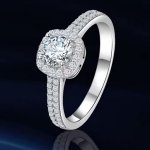 Platinum 925 Sterling Silver 0.5CT Full Moissanite Gemstone Ring (Size 5-8)